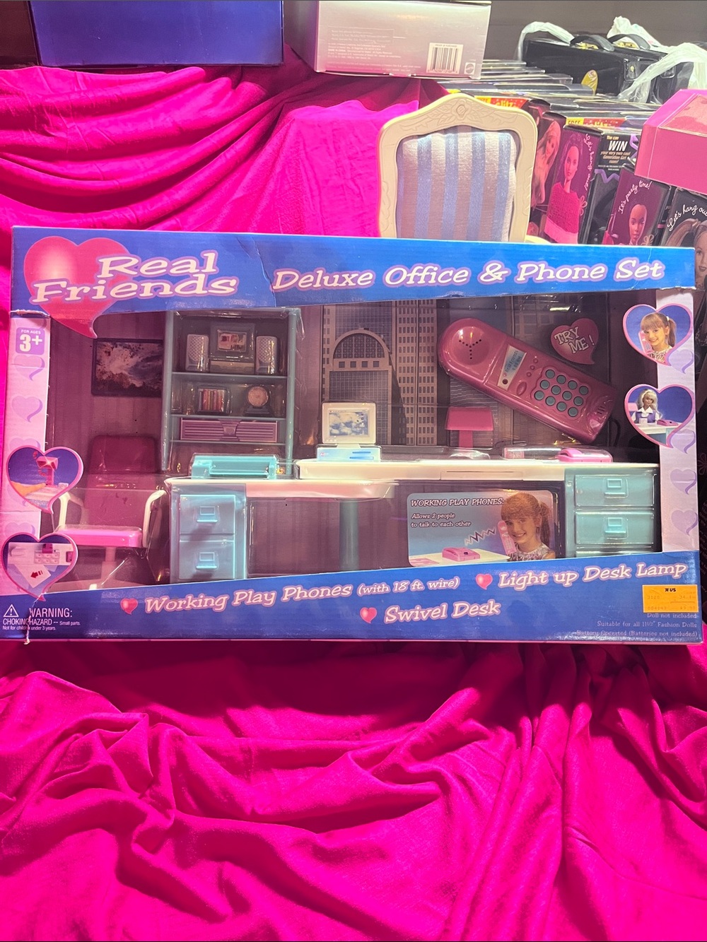 NRFB 2000 Real Toys R Us Friends Deluxe Office & Phone Doll Furniture Set Dolls